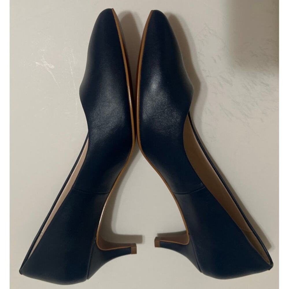 Cole Haan Navy Blue Pointed Leather Kitten Heels Pumps Size 8.5 - Picture 4 of 8